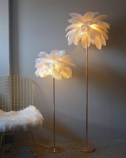 WOMO Feather Palm Tree Floor Lamp with Tray-WM7052