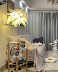 WOMO Feather Palm Tree Floor Lamp with Tray-WM7052