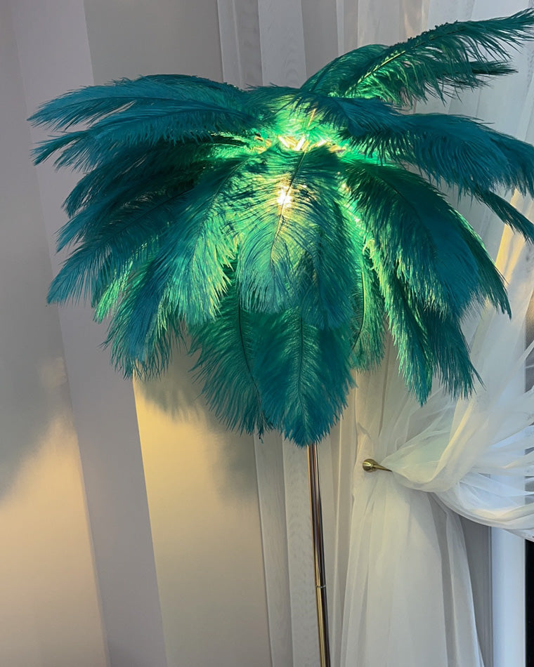 WOMO Feather Palm Tree Floor Lamp with Tray-WM7052