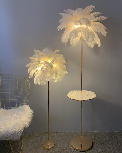 WOMO Feather Palm Tree Floor Lamp with Tray-WM7052