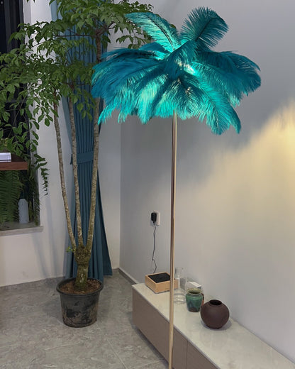 WOMO Feather Palm Tree Floor Lamp with Tray-WM7052