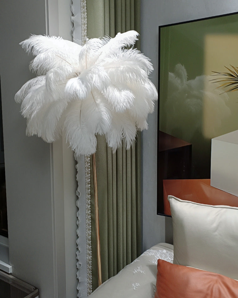 WOMO Feather Palm Tree Floor Lamp with Tray-WM7052