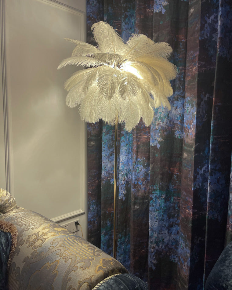 WOMO Feather Palm Tree Floor Lamp with Tray-WM7052