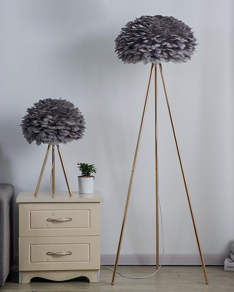 WOMO Feather Tripod Floor Lamp-WM7053