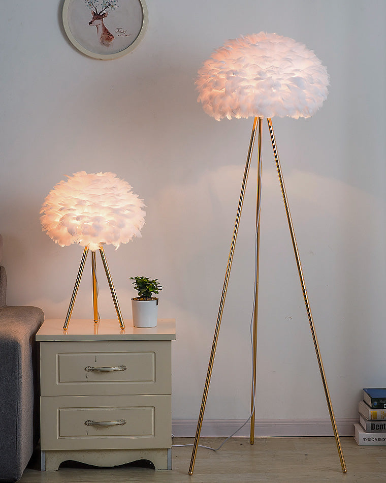 WOMO Feather Tripod Floor Lamp-WM7053