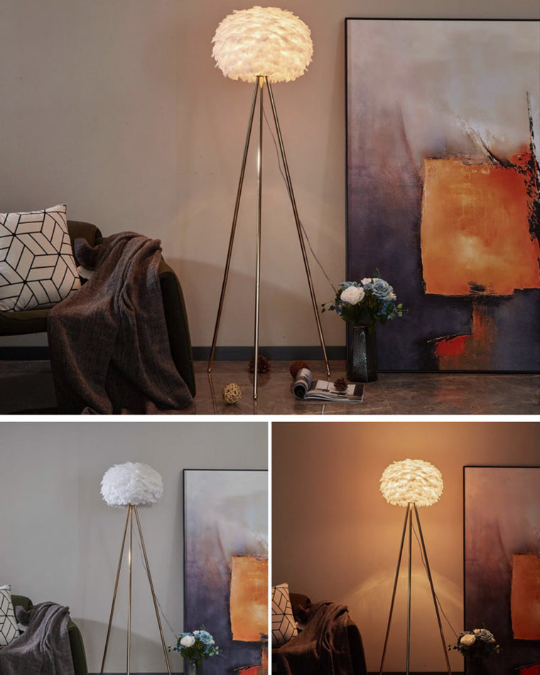 WOMO Feather Tripod Floor Lamp-WM7053