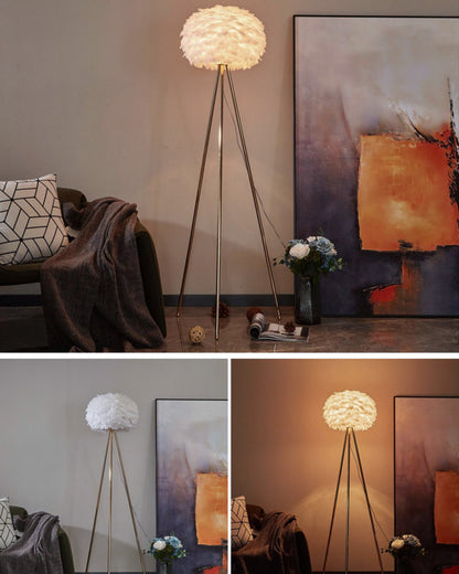 WOMO Feather Tripod Floor Lamp-WM7053