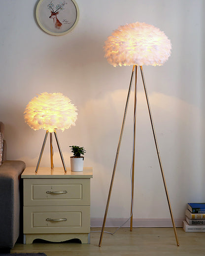 WOMO Feather Tripod Floor Lamp-WM7053