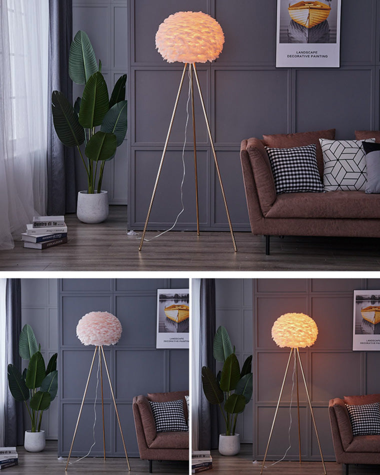 WOMO Feather Tripod Floor Lamp-WM7053