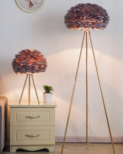 WOMO Feather Tripod Floor Lamp-WM7053