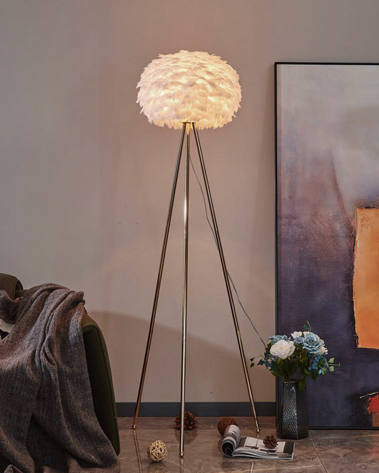 WOMO Feather Tripod Floor Lamp-WM7053