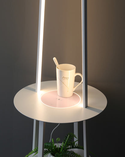 WOMO Dimmable Floor Lamp with Charging Table-WM7054