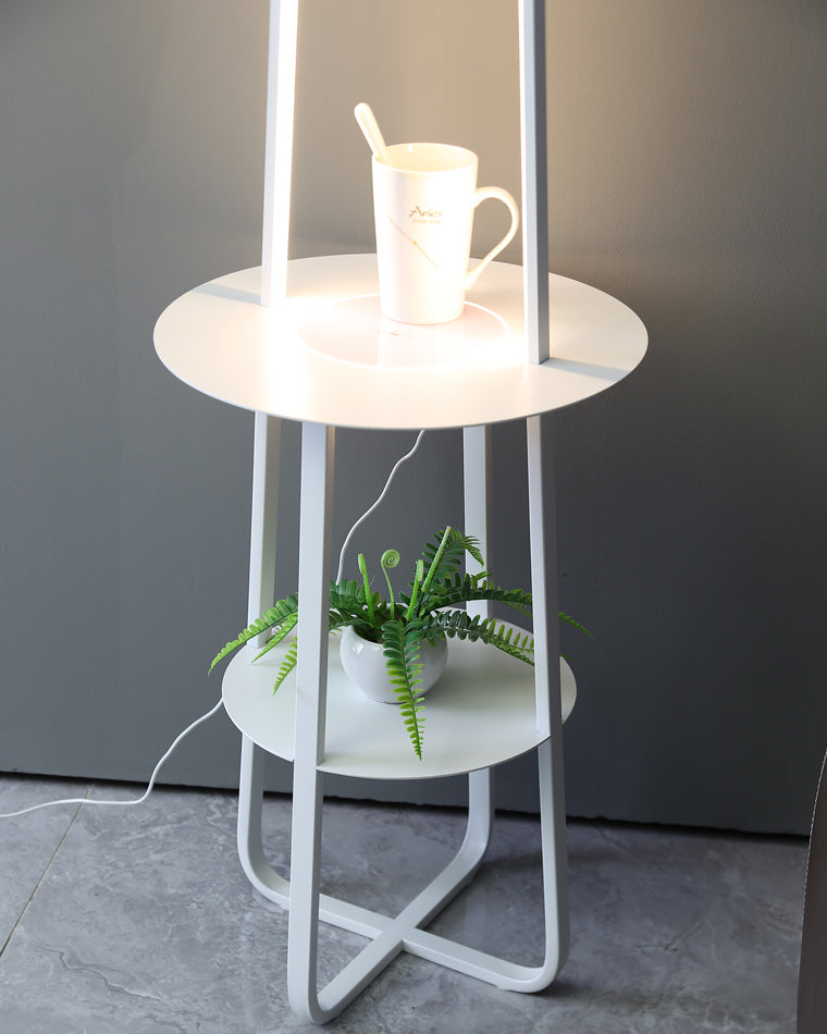 WOMO Dimmable Floor Lamp with Charging Table-WM7054