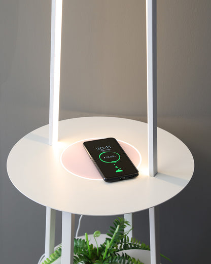 WOMO Dimmable Floor Lamp with Charging Table-WM7054