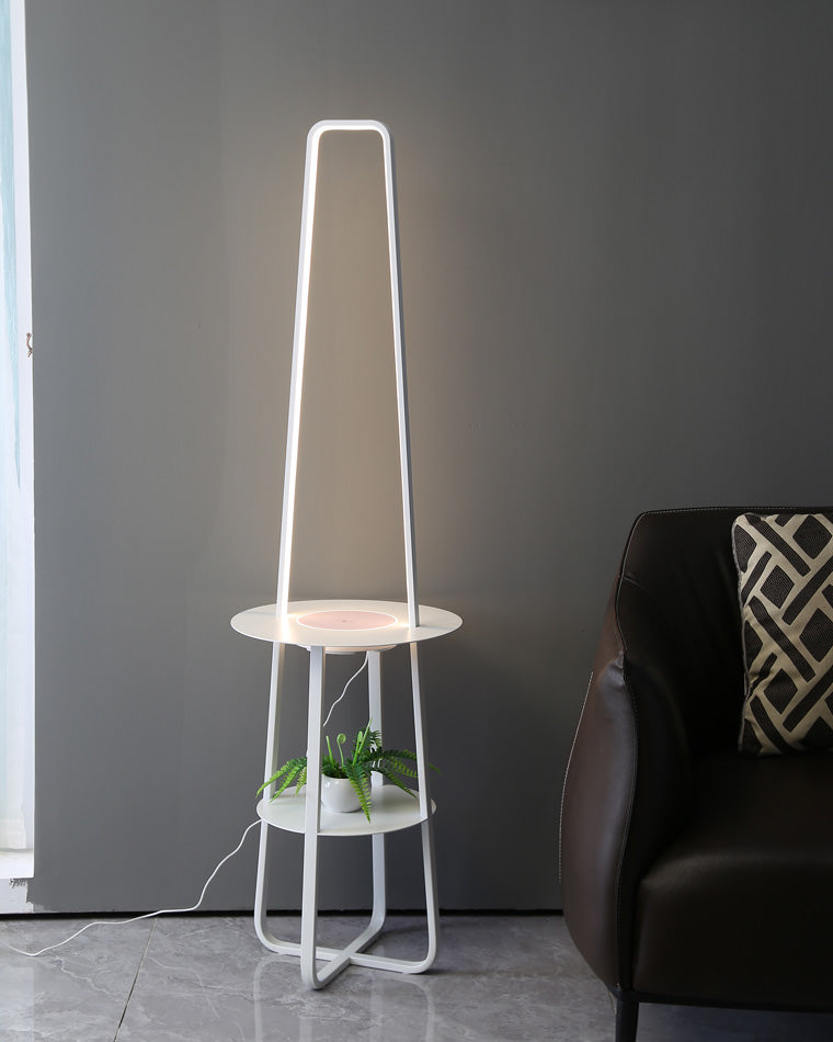 WOMO Dimmable Floor Lamp with Charging Table-WM7054