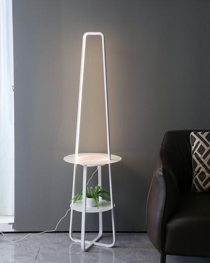 WOMO Dimmable Floor Lamp with Charging Table-WM7054