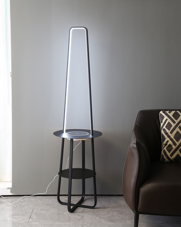 WOMO Dimmable Floor Lamp with Charging Table-WM7054