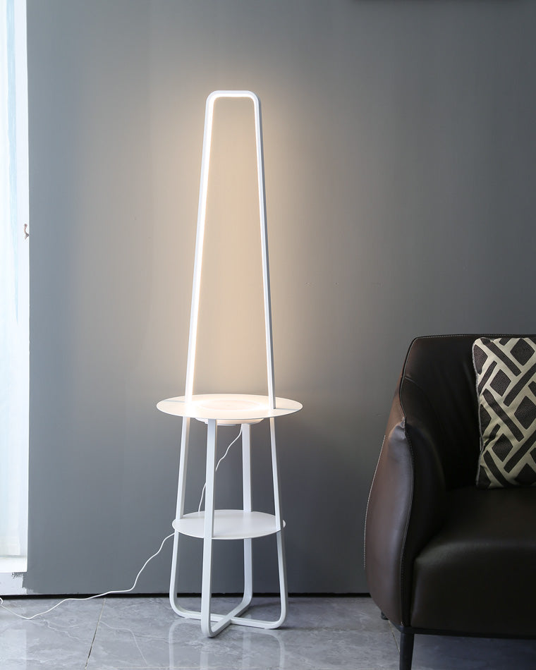 WOMO Dimmable Floor Lamp with Charging Table-WM7054