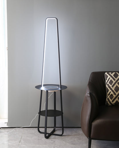 WOMO Dimmable Floor Lamp with Charging Table-WM7054