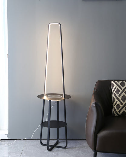 WOMO Dimmable Floor Lamp with Charging Table-WM7054