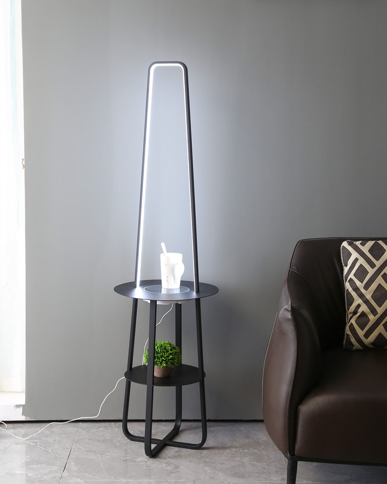 WOMO Dimmable Floor Lamp with Charging Table-WM7054