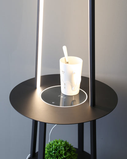 WOMO Dimmable Floor Lamp with Charging Table-WM7054