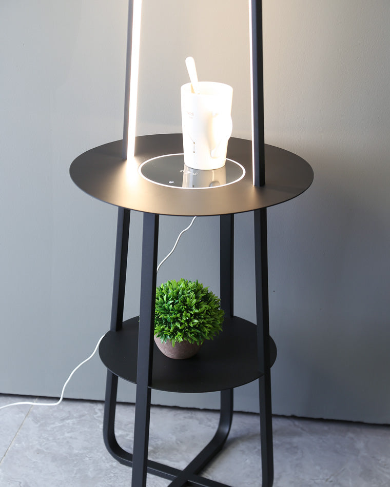 WOMO Dimmable Floor Lamp with Charging Table-WM7054