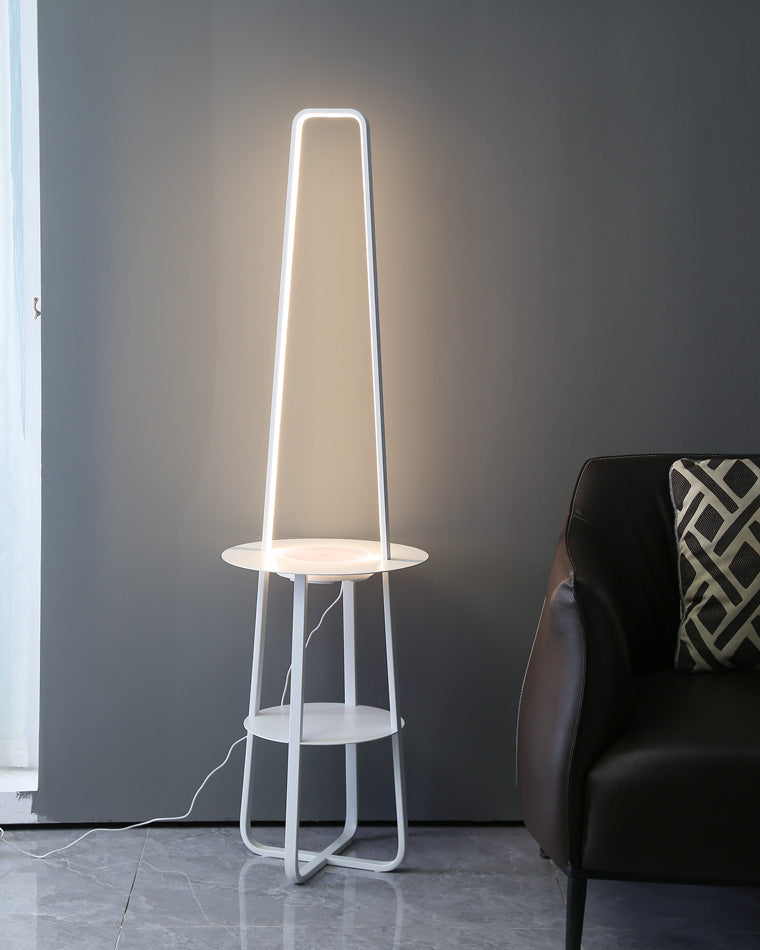 WOMO Dimmable Floor Lamp with Charging Table-WM7054