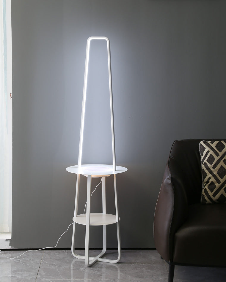 WOMO Dimmable Floor Lamp with Charging Table-WM7054