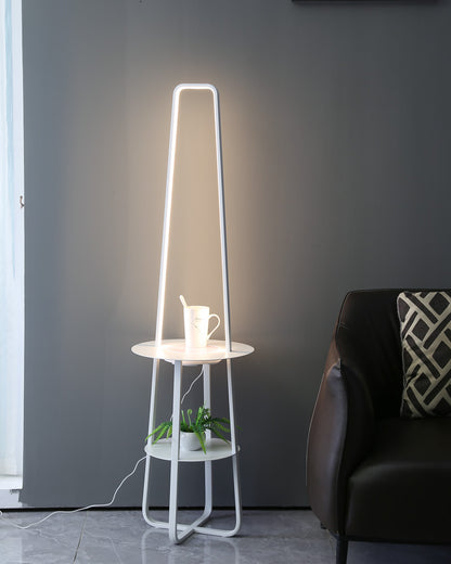 WOMO Dimmable Floor Lamp with Charging Table-WM7054