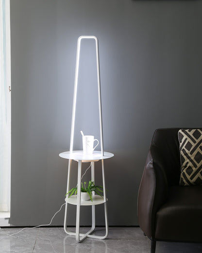 WOMO Dimmable Floor Lamp with Charging Table-WM7054