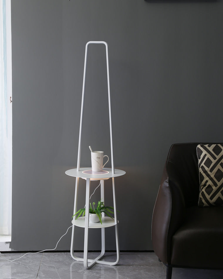 WOMO Dimmable Floor Lamp with Charging Table-WM7054