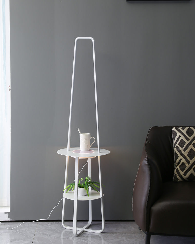 WOMO Dimmable Floor Lamp with Charging Table-WM7054