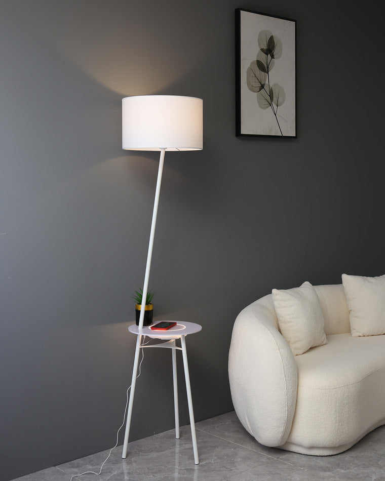 WOMO Dimmable Tripod Floor Lamp with Charging Tray-WM7057