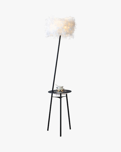 WOMO Dimmable Feather Tripod Floor Lamp with Tray-WM7058