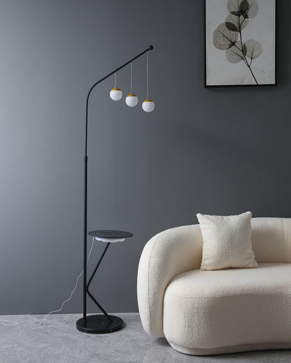 WOMO Dimmable Globe Tall Floor Lamp with Tray-WM7060