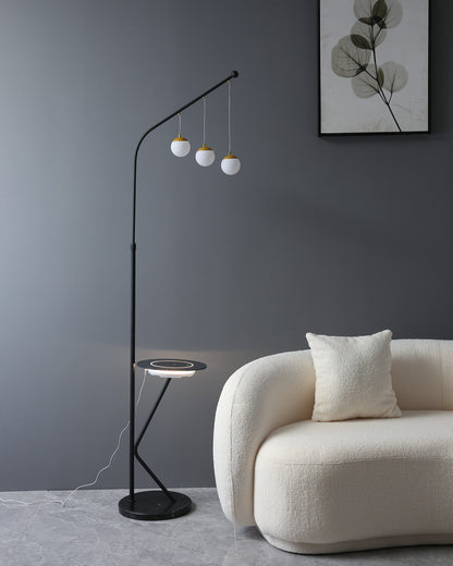 WOMO Dimmable Globe Tall Floor Lamp with Tray-WM7060