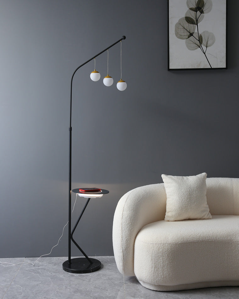 WOMO Dimmable Globe Tall Floor Lamp with Tray-WM7060