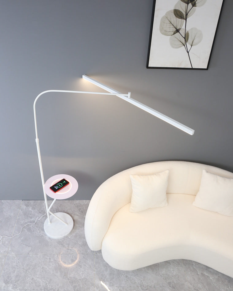 WOMO Linear Reading Floor Lamp with Charging Tray-WM7061