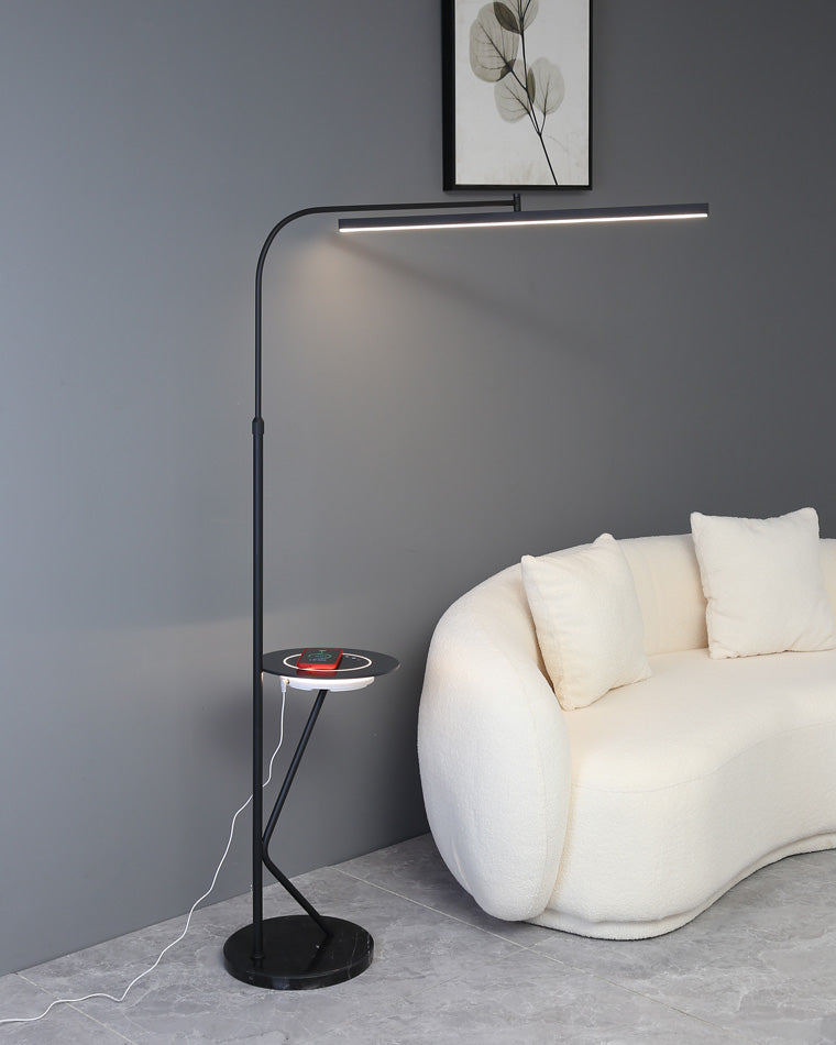 WOMO Linear Reading Floor Lamp with Charging Tray-WM7061