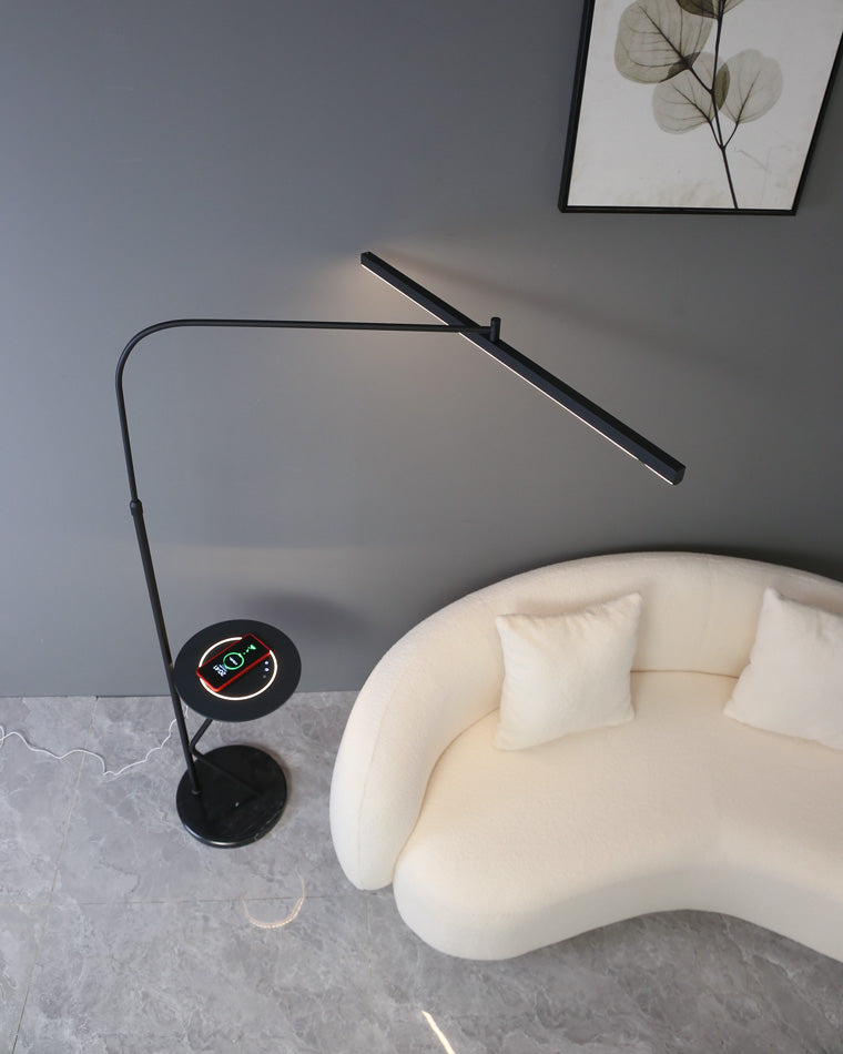 WOMO Linear Reading Floor Lamp with Charging Tray-WM7061