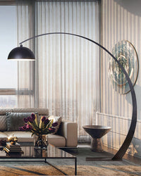 WOMO Dome Arc Floor Lamp over Couch-WM7063