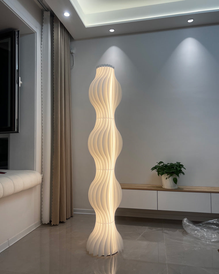 WOMO Wavy Column Floor Lamp with Hue Dimmer-WM7074