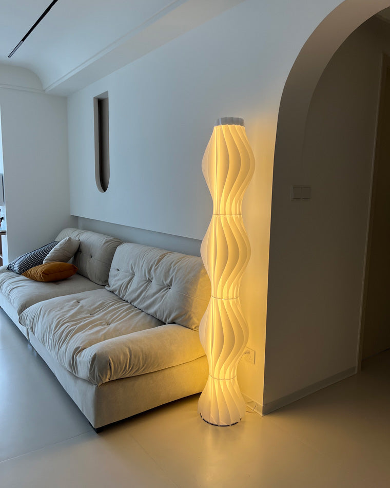 WOMO Wavy Column Floor Lamp with Hue Dimmer-WM7074