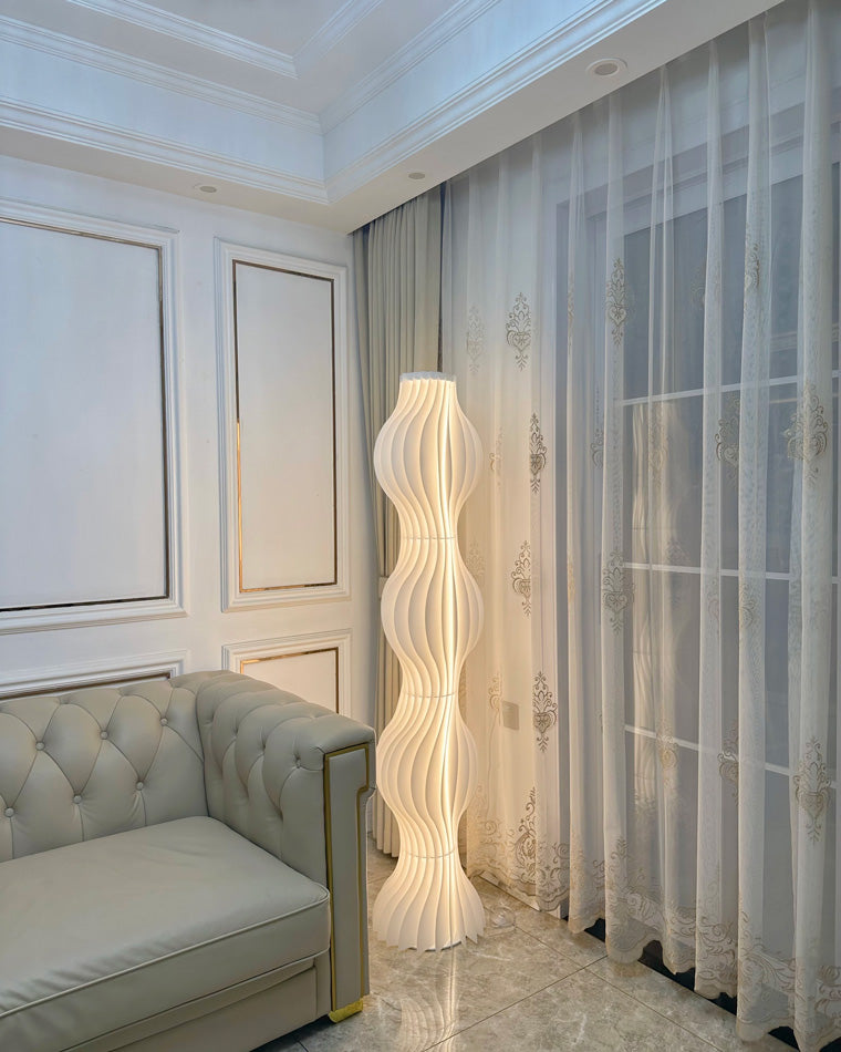 WOMO Wavy Column Floor Lamp with Hue Dimmer-WM7074