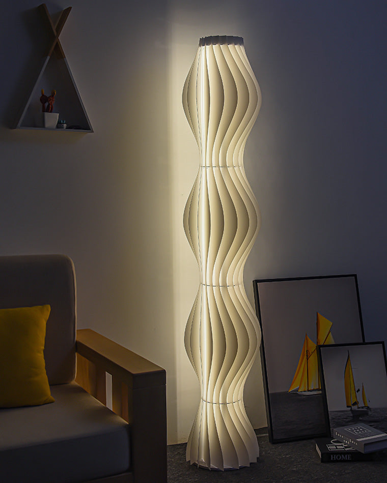 WOMO Wavy Column Floor Lamp with Hue Dimmer-WM7074