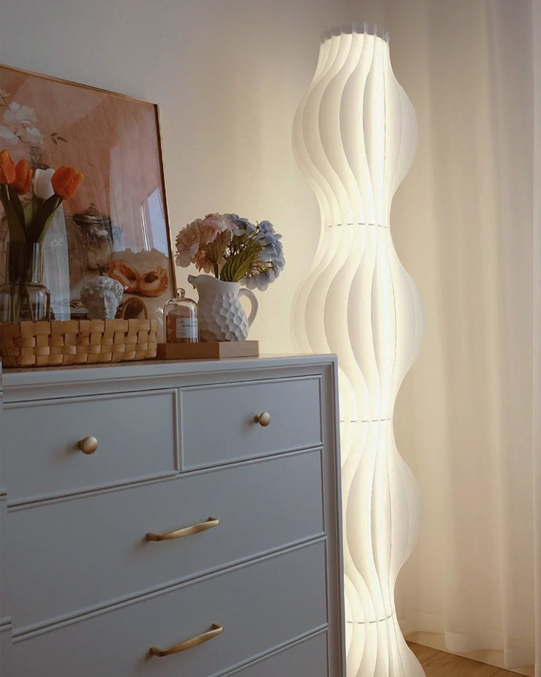 WOMO Wavy Column Floor Lamp with Hue Dimmer-WM7074