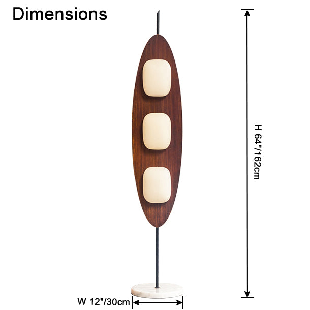 WOMO Modern Wood Oval Floor Lamp-WM7080