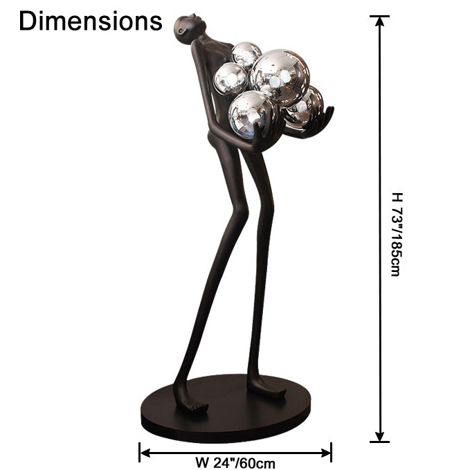 WOMO Sculptural Glass Globe Floor Lamp-WM7083