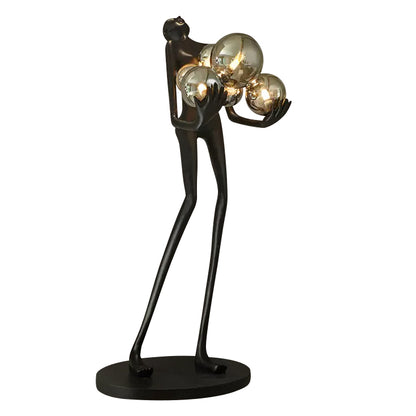 WOMO Sculptural Glass Globe Floor Lamp-WM7083